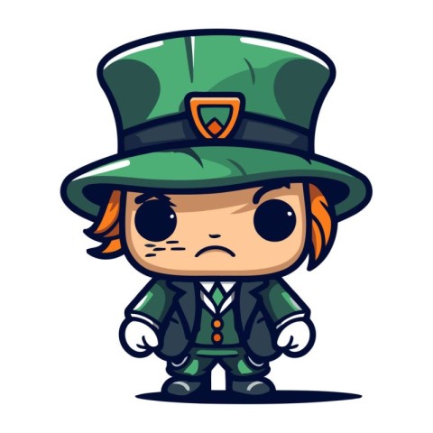 Leprechaun Boy Cute Cartoon Style Vector Illustration