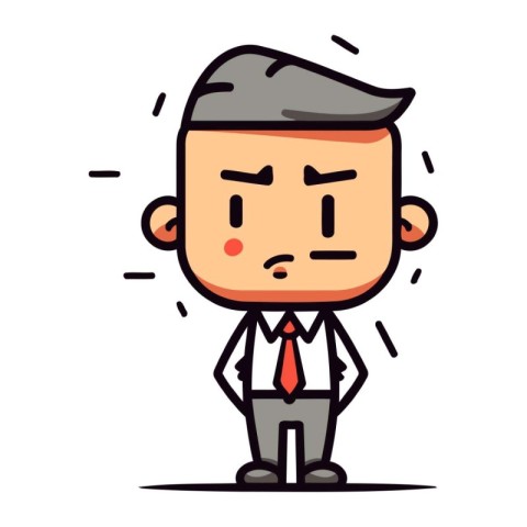 Upset Businessman Cartoon Vector Illustration