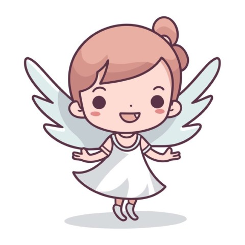 Cute little angel character vector illustration design. Cartoon