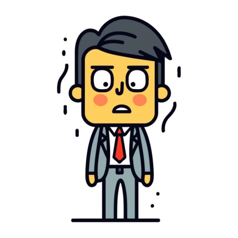 Businessman feeling sad and depressed Vector flat cartoon char