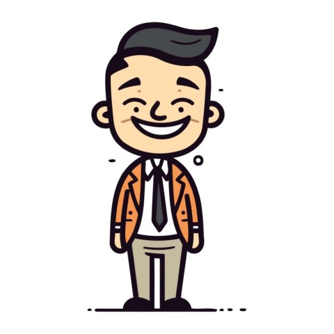 Smiling Businessman Cartoon Vector Illustration