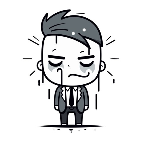 Angry Businessman Cartoon Vector Illustration