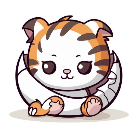 cute tiger character icon vector illustration design.