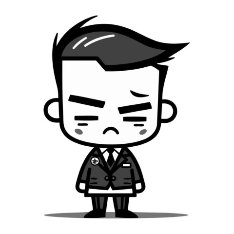 Angry Businessman Cartoon Vector Illustration