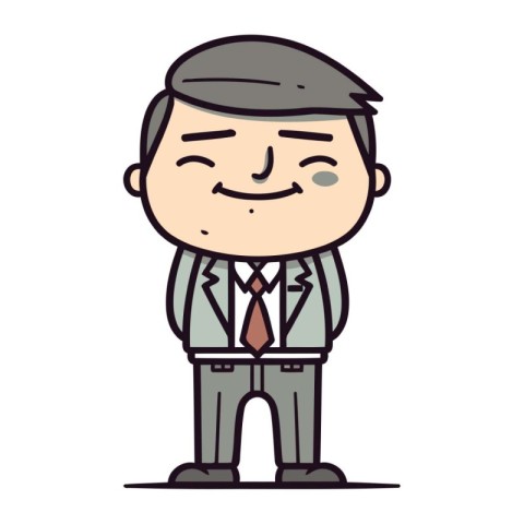 Smiling Businessman Cartoon Vector Illustration