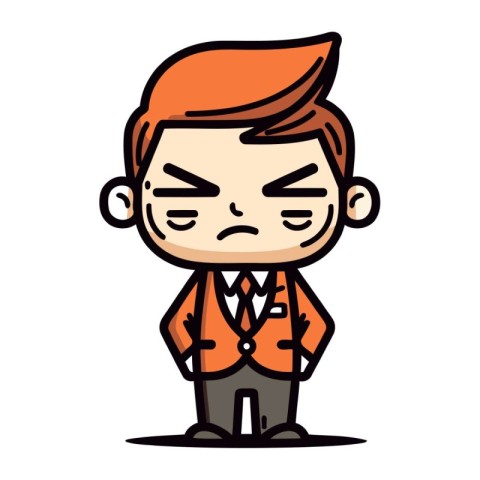 Angry Businessman Cartoon Vector Illustration
