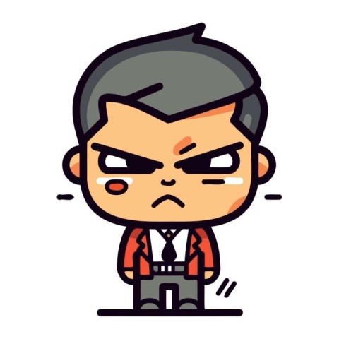 Angry Businessman Cartoon Vector Illustration