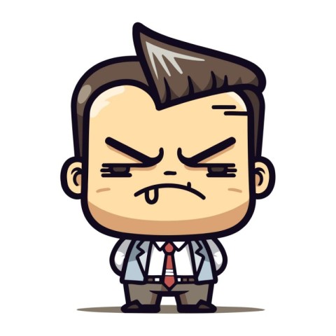 Angry Businessman Cartoon Vector Illustration