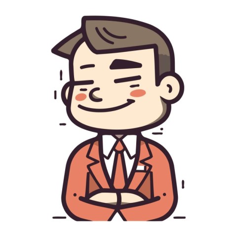 Businessman Smiling Cartoon Vector Illustration