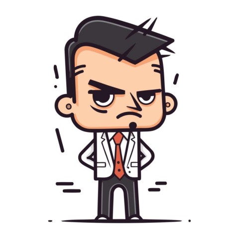 Angry Businessman Cartoon Vector Illustration