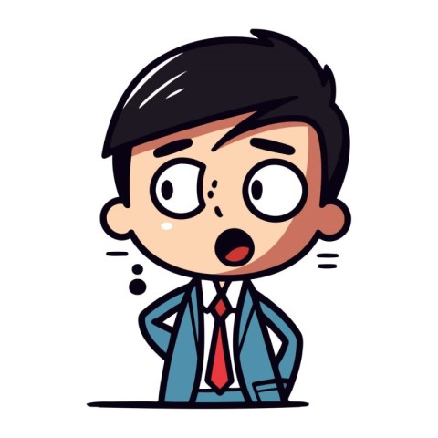 Upset Young Businessman Cartoon Vector Illustration