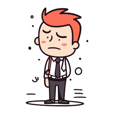 Sad Businessman Cartoon Vector Illustration of Sad Businessman
