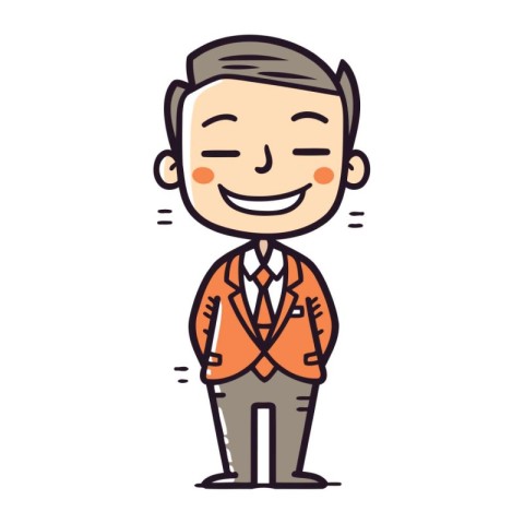 Businessman Smiling Cartoon Vector Illustration