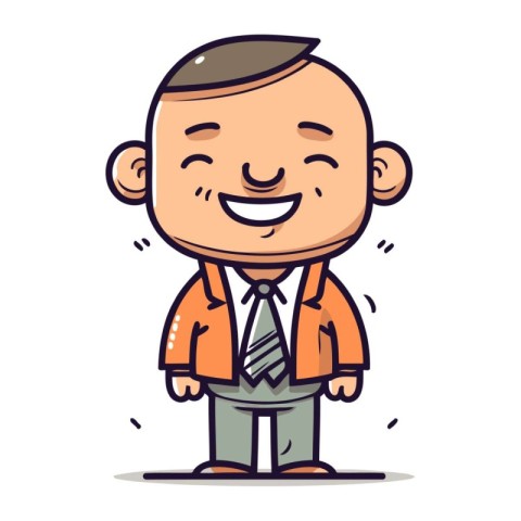 Smiling Businessman Cartoon Vector Illustration