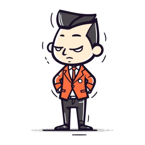 Sad Businessman Cartoon Vector Illustration.