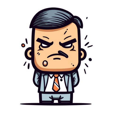 Upset Businessman Cartoon Vector Illustration