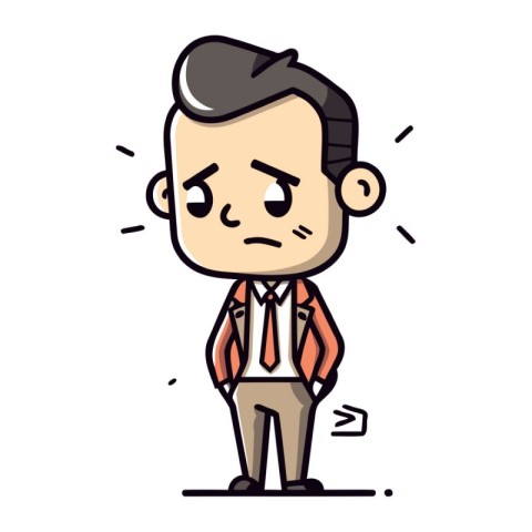 Angry Man Vector Cartoon Illustration of a Stressed Businessma