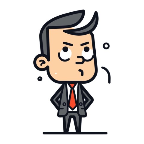 Angry Businessman Cartoon Vector Illustration