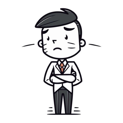 Angry Businessman Cartoon Vector Illustration