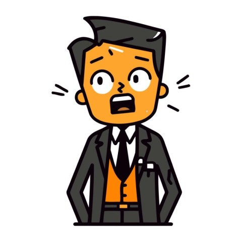 Upset Businessman Colorful Cartoon Character Vector Illustrati