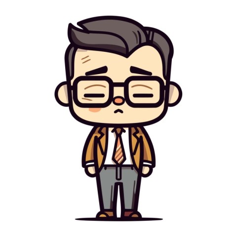 Angry Cartoon Businessman Vector Illustration