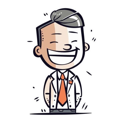 Businessman Smiling Cartoon Vector Illustration
