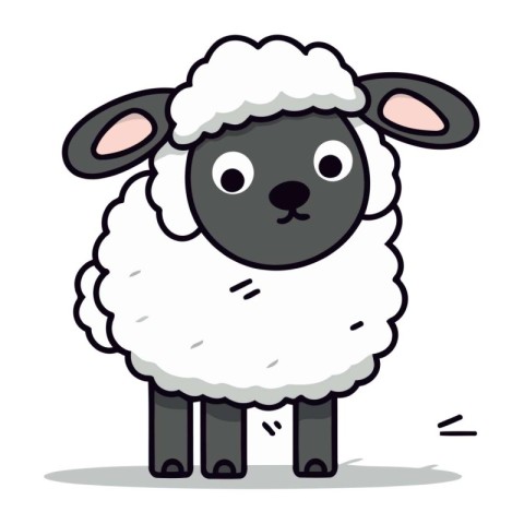 Sheep Cartoon Farm Animal Vector Illustration