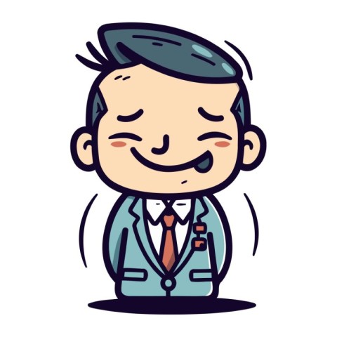 Businessman Smiling Cartoon Vector Illustration