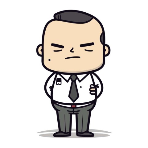Angry Boss Cartoon Vector Illustration