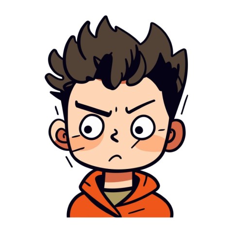 Angry boy Cartoon Vector Illustration of a Teenage Boy