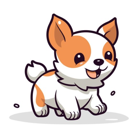 Jack Russell Terrier Cute Cartoon Animal Character Vector Illu