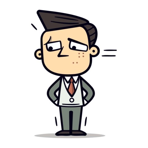 Stressed Businessman Cartoon Vector Illustration