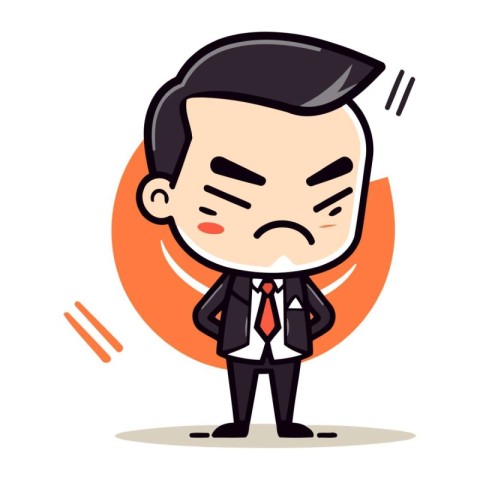 Upset Businessman Cartoon Vector Illustration