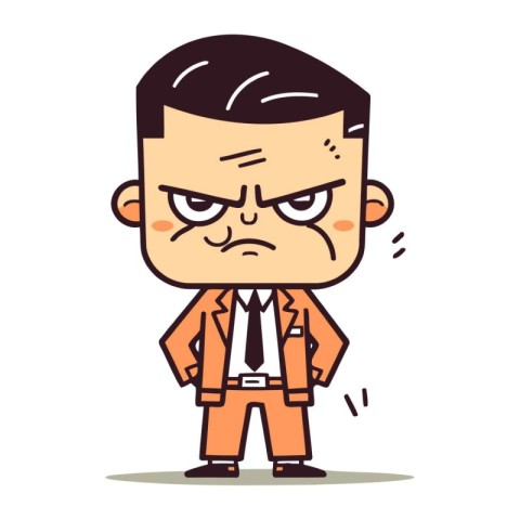 Angry Businessman Cartoon Vector Illustration