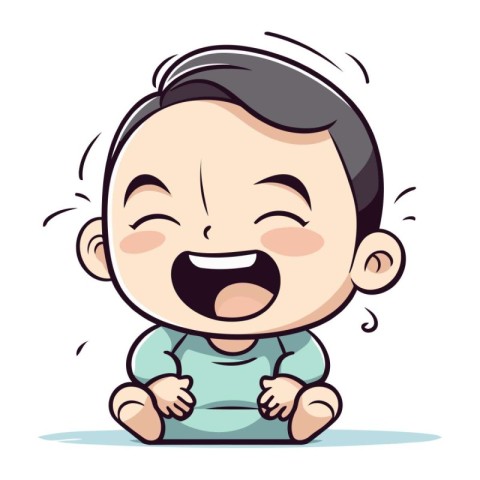 Cute Little Baby Boy Crying Vector Character Cartoon Illustrat