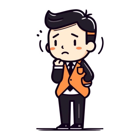 Businessman feeling angry Vector Cartoon Illustration of Busin