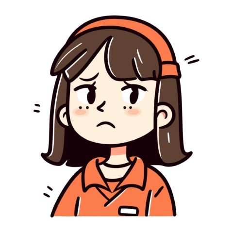 Angry Girl Retro Cartoon Vector Illustration