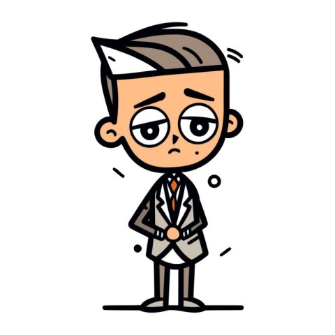 Angry Businessman Retro Cartoon Vector Illustration