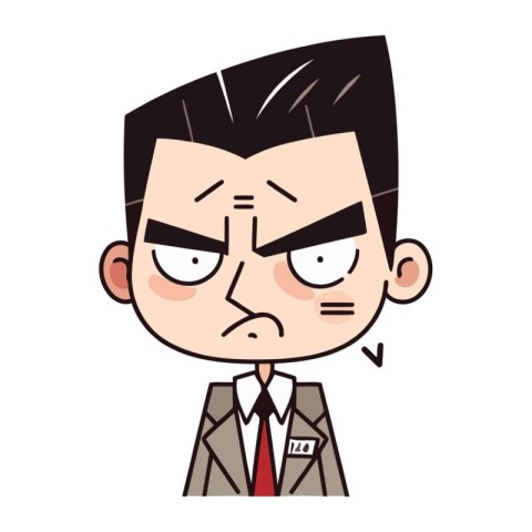 Angry Businessman Colorful Cartoon Vector Illustration