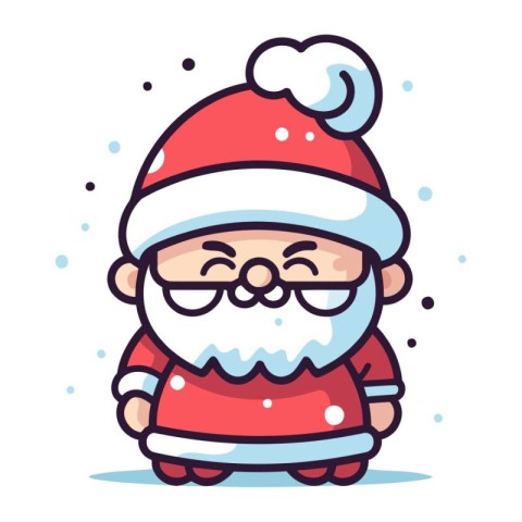 Cute cartoon santa claus character. Christmas vector illustratio