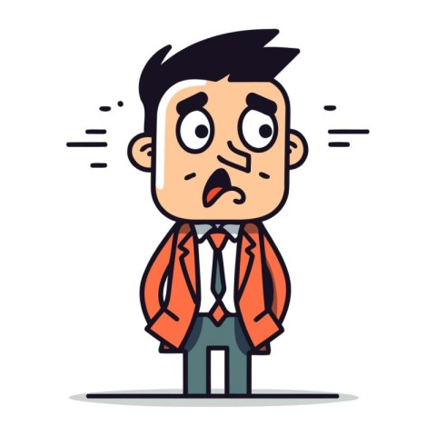 Businessman feeling angry and furious Vector flat cartoon char