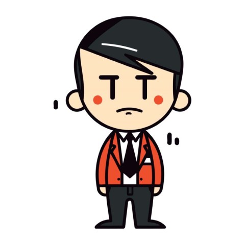 Upset Tuxedo Businessman Vector Cartoon Illustration