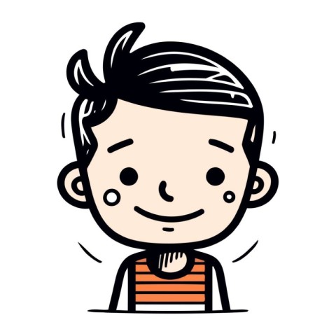 Boy Smiling Cartoon Character Vector Illustration