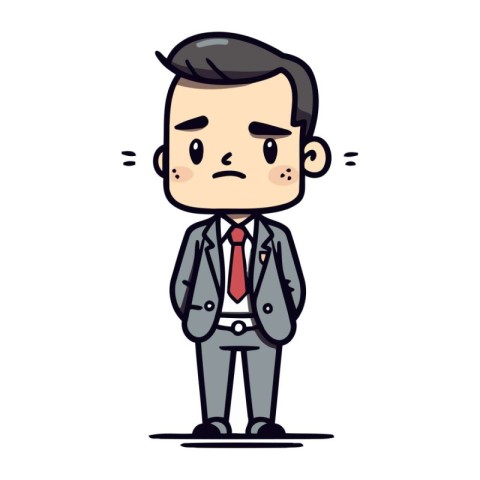Upset Businessman Wearing Suit Cartoon Vector Illustration