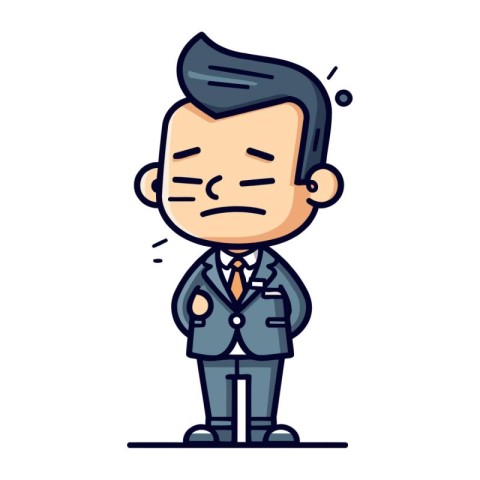 Sad Businessman Cartoon Vector Illustration of Sad Businessman