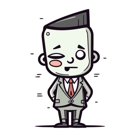 Angry Businessman Cartoon Vector Illustration