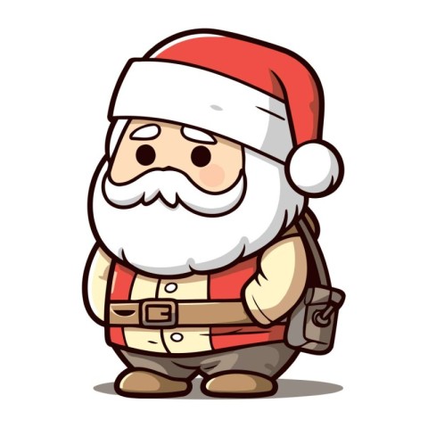 Santa Claus Cartoon Illustration of Santa Claus in Christmas C
