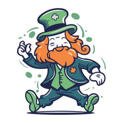 Leprechaun Running St. Patricks Day Vector Icon