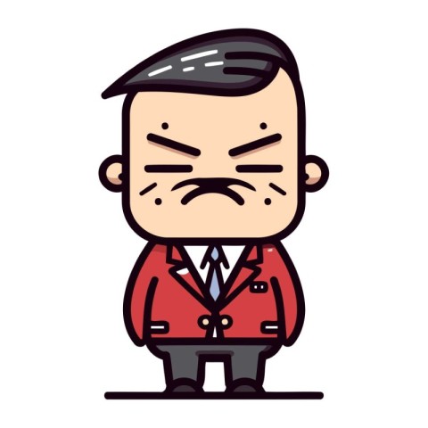 Angry Businessman Cartoon Vector Illustration