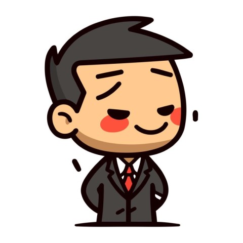 Businessman Face Expression Vector Cartoon Illustration
